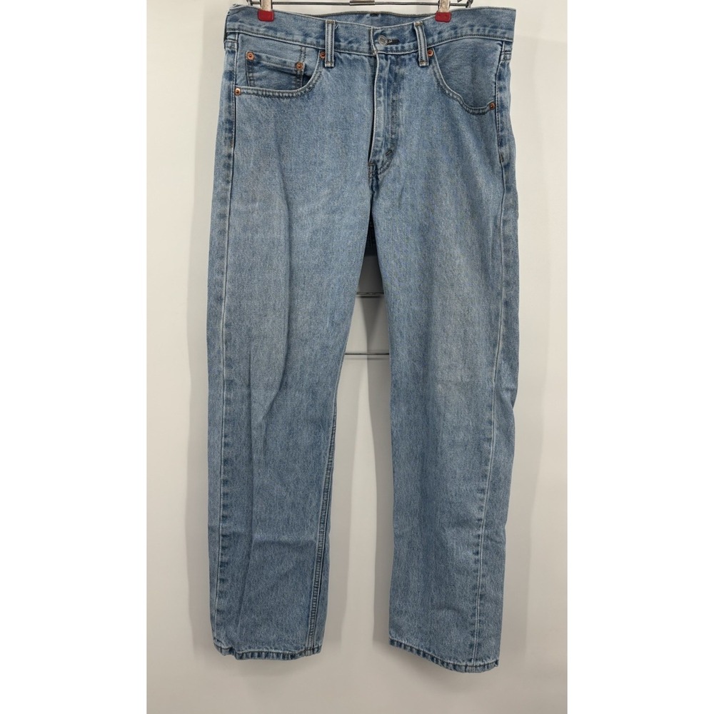 Levi's 505 Light Wash Blue Regular Fit Straight Leg Jeans Men's Size 33x31